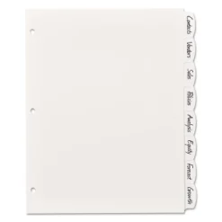 Avery Write-On Big Tab Plastic Dividers 8-Tab Letter 16371