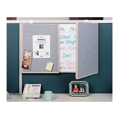 Ghent VisuALL PC Whiteboard Cabinet Fabric Bulletin Board Exterior Doors Gray GHE41302 3 Ghent VisuALL PC Whiteboard Cabinet Fabric Bulletin Board Exterior Doors Gray GHE41302 - Image 3