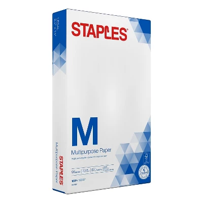 Staples 8.5" X 14" Multipurpose Paper 20 Lbs. 96 Brightness 500/RM (05029) 562787 1 Staples 8.5" X 14" Multipurpose Paper 20 Lbs. 96 Brightness 500/RM (05029) 562787