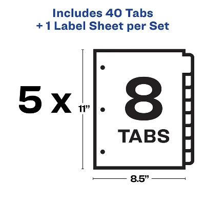 Avery Print & Apply Clear Label Dividers W/Color Tabs 8-Tab Letter 5 Sets 11419 5 Avery Print & Apply Clear Label Dividers W/Color Tabs 8-Tab Letter 5 Sets 11419 - Image 5
