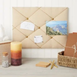 Farmlyn Creek Photo Bulletin Board Linen Memory Board Corkboard For Pictures Memo 16"x12" -Office Supplies GUEST 40284058 863e 43f9 b231 7281a67dbda7