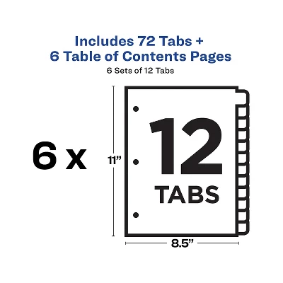 Avery Pre-Printed 12-Tab Numeric Dividers Customizable 11824 5 Avery Pre-Printed 12-Tab Numeric Dividers Customizable 11824 - Image 5