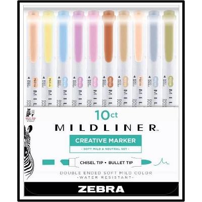 Zebra 10ct Highlighters Midliner Double Ended 1 Zebra 10ct Highlighters Midliner Double Ended