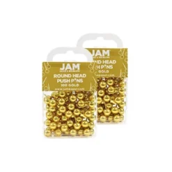 JAM Paper Colored Map Thumb Tacks Gold Round Head Push Pins 2 Packs Of 100 22432213A -Office Supplies GUEST 46bc3e54 00c8 41a5 ad27 7f2476979067