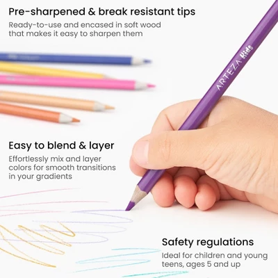 Arteza Kids Colored Triangular Pencils, Scented - 24 Piece 3 Arteza Kids Colored Triangular Pencils, Scented - 24 Piece - Image 3