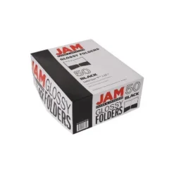 JAM Paper Laminated Two-Pocket Glossy Presentation Folders Black Bulk 25/Pack 385GBLD -Office Supplies GUEST 4a5a8447 2731 451b af51 b7c2e482cb36