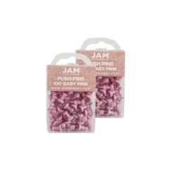 JAM Paper Colored Pushpins Baby Pink Push Pins 2 Packs Of 100 (222419048A) -Office Supplies GUEST 4bbed53e 657c 47f9 bf0a 73cedb6d567e