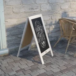 Emma And Oliver Rustic Vintage Double-Sided Folding Magnetic Chalkboard With 8 Chalk Markers, 10 Chalkboard Stencils, Eraser And 2 Rustic Magnets -Office Supplies GUEST 4ee4e014 a798 4870 b53e cc3b86d1feb5