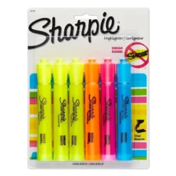 Sharpie Tank Highlighter Chisel Tip Assorted Colors 6/Pack 3 Packs (SAN25876PP-3)