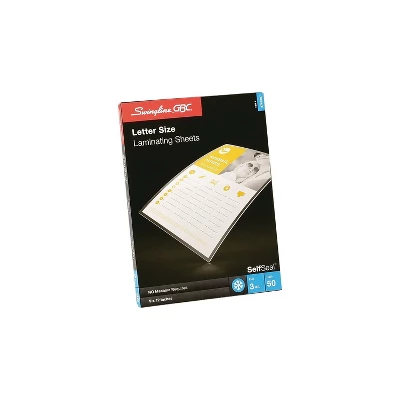 GBC® GBC SelfSeal Single-Sided Letter-Size Laminating Sheets 3 Mil 9 X 12 3747307 1 GBC® GBC SelfSeal Single-Sided Letter-Size Laminating Sheets 3 Mil 9 X 12 3747307