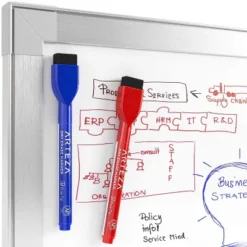 Arteza Dry Erase Markers, Fine Tip (Red, Blue, Green, Black) For The Classroom, Office, Home, Or School - 60 Pack