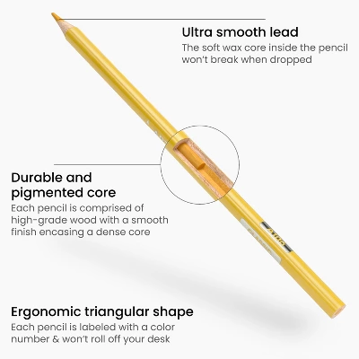 Arteza Colored Pencils With Case, 72 Assorted Vibrant Colors, Pencil Crayons For Coloring Books And Journals, Triangular Shape, Art Supplies 2 Arteza Colored Pencils With Case, 72 Assorted Vibrant Colors, Pencil Crayons For Coloring Books And Journals, Triangular Shape, Art Supplies - Image 2