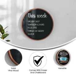 Flash Furniture Canterbury Round Wall Mounted Magnetic Chalkboards For Home Or Business With Eraser And Chalk, Set Of 2 14 Flash Furniture Canterbury Round Wall Mounted Magnetic Chalkboards For Home Or Business With Eraser And Chalk, Set Of 2 -Office Supplies GUEST 5e14c0c4 7e07 49a0 a12f 2e6ce3938333