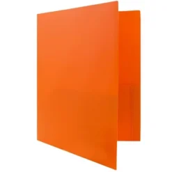 JAM 6pk POP 2 Pocket School Presentation Plastic Folders With Prong Fasteners Orange -Office Supplies GUEST 5e1e479c 267e 456c 8ae0 cb72709b755b