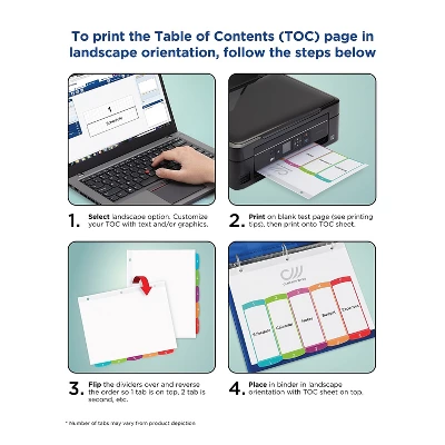 Avery Ready Index Table Of Contents Dividers Multicolor Tabs 1-31 Letter 11846 6 Avery Ready Index Table Of Contents Dividers Multicolor Tabs 1-31 Letter 11846 - Image 6