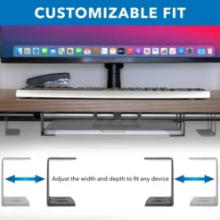 Mount-It! Under Desk Laptop Mount Holder | Small Multimedia Device Mount Underdesk Shelf For Laptop, Mac Mini, MacBook, Keyboard, Anti Scratch | Black -Office Supplies GUEST 60380ece a835 4577 99ba 3d7db39be6cc