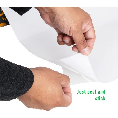 Mind Reader Adhesive Whiteboard Paper, Write On Removable Wall Decal Sticker Sheets, Customizable Size, 2 Dry Erase Markers, 24 In X 10 Ft, White 4 Mind Reader Adhesive Whiteboard Paper, Write On Removable Wall Decal Sticker Sheets, Customizable Size, 2 Dry Erase Markers, 24 In X 10 Ft, White - Image 4