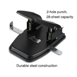 MyOfficeInnovations 2-Hole Punch 28 Sheet Capacity Black (26637-CC) 799825