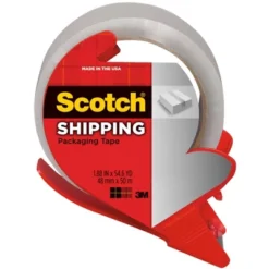 Scotch Shipping Packaging Tape With Dispenser, 1.88 Inches X 54.6 Yards, Clear