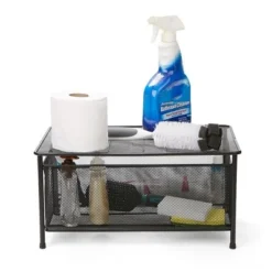 Mind Reader Storage Basket And Organizer [METAL MESH] 3-Compartment Pull-out / Sliding Organizing Drawer, Under The Sink Kitchen And Bathroom Shelf Cabinet (BLACK) -Office Supplies GUEST 6b2a79ab df1a 4041 81dd 5d24b15eecbc