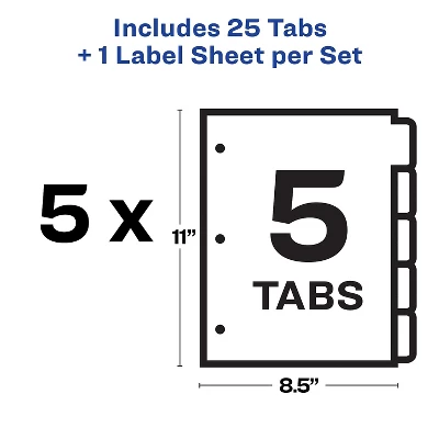 Avery Print & Apply Clear Label Dividers W/White Tabs 5-Tab Letter 5 Sets 11436 5 Avery Print & Apply Clear Label Dividers W/White Tabs 5-Tab Letter 5 Sets 11436 - Image 5