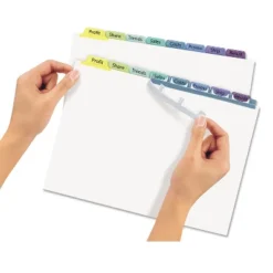 Avery Print & Apply Clear Label Dividers W/Color Tabs 8-Tab Letter 25 Sets 11993