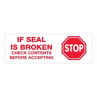 Tape Logic Pre-Printed Carton Sealing Tape "Stop If Seal Is Broken..." 2.2 Mil 2 T902P01 1 Tape Logic Pre-Printed Carton Sealing Tape "Stop If Seal Is Broken..." 2.2 Mil 2 T902P01