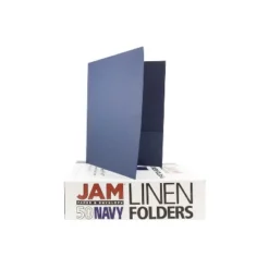 JAM Paper Two-Pocket Textured Linen Business Folders Navy Blue Bulk 25/Pack 386LNAA -Office Supplies GUEST 6d43762e 718f 4fce 9c52 5a6a1377a20b