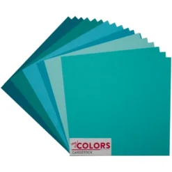 My Colors Canvas Cardstock Bundle 12"X12" 18/Pkg-Aqua Tones
