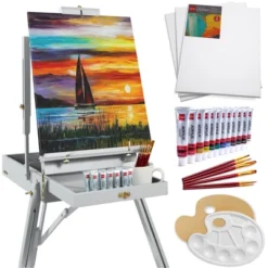 Best Choice Products French Easel, 32pc Beginners Kit Portable Wooden Adjustable Tripod W/ Paint Supplies -Office Supplies GUEST 708aba94 8eb1 4886 9464 2dbd4cc4b26d