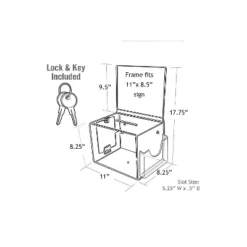 Azar Extra Large Suggestion Box With Pocket Lock And Keys On Pedestal Clear 206300 -Office Supplies GUEST 7142ae3a 4cde 4873 b8ac ab53e91fe15e