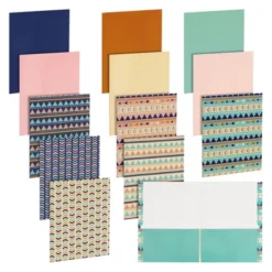 Blue Panda 12 Pack Geometric 2-Pocket Folders, Letter Size Decorative Folders With Pockets For Office, School, 6 Designs, 6 Solid Colors, 9.25 X 12 -Office Supplies GUEST 7631c4ff b5d8 4b30 988b f04197ffa73b