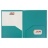 JAM 6pk 2 Pocket Heavy Duty Plastic Folders - Teal