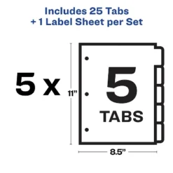 Avery Print & Apply Clear Label Dividers W/White Tabs 5-Tab Letter 5 Sets 11492 -Office Supplies GUEST 78afb4e9 59fb 4459 8e48 31c749226032