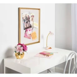 27.5" X 21.5" Calter Framed Linen Fabric Pinboard Gold - Kate And Laurel 7 27.5" X 21.5" Calter Framed Linen Fabric Pinboard Gold - Kate And Laurel -Office Supplies GUEST 78b7e69c 4941 4396 9204 eb9f16361c49