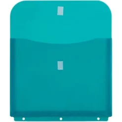 JAM Paper 12pk Plastic 3 Hole Punch Binder Envelopes With Hook & Loop Closure - Letter Booklet - Teal