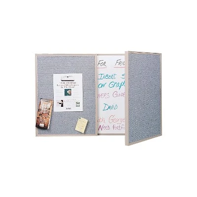 Ghent VisuALL PC Whiteboard Cabinet Fabric Bulletin Board Exterior Doors Gray GHE41302 4 Ghent VisuALL PC Whiteboard Cabinet Fabric Bulletin Board Exterior Doors Gray GHE41302 - Image 4