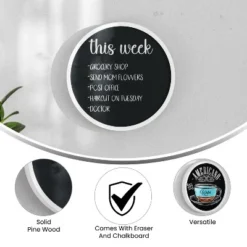 Emma And Oliver Round Wall Mounted Magnetic Chalkboards With Eraser And Chalk, Set Of 2 14 Emma And Oliver Round Wall Mounted Magnetic Chalkboards With Eraser And Chalk, Set Of 2 -Office Supplies GUEST 7e86e7b4 c4b3 4299 9154 0820f34965b0