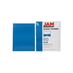 JAM Paper Laminated Two-Pocket Glossy Presentation Folders Blue 385GBUD -Office Supplies GUEST 7e99af25 474b 4224 aafe 3666fce31286