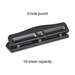 MyOfficeInnovations Adjustable Punch 10 Sheet Capacity Black (24539-CC/10574) 799809