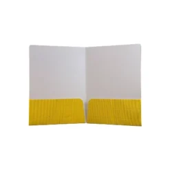 JAM Paper Corrugated Two-Pocket Fluted Folders Yellow 87499D