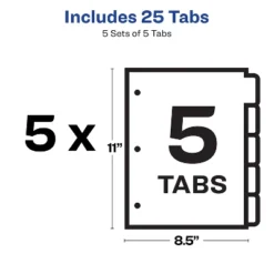 Avery Print & Apply Clear Label Dividers W/White Tabs Copiers 5-Tab Letter 5 Sets 11421 -Office Supplies GUEST 84a0929f 53b5 4c6f 9b33 9fb4f6d55cef