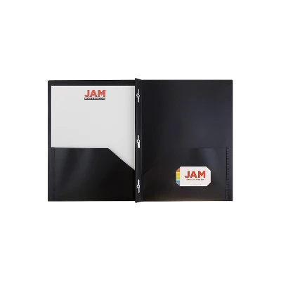JAM Paper Plastic Two-Pocket School POP Folders W/Metal Prongs Fastener Clasps 382ECBLB 2 JAM Paper Plastic Two-Pocket School POP Folders W/Metal Prongs Fastener Clasps 382ECBLB - Image 2