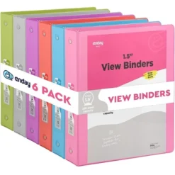 Enday 3-Ring View Binder With 2-Pockets - Multicolor 6 Pack 19 Enday 3-Ring View Binder With 2-Pockets - Multicolor 6 Pack -Office Supplies GUEST 87b524c2 e9b4 4c94 a326 8eb9400739ed