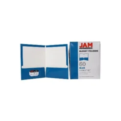 JAM Paper Laminated Two-Pocket Glossy Presentation Folders Blue 385GBUD -Office Supplies GUEST 884ef0d1 10ff 47cd b72f 4055ce64f2c9