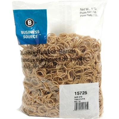 Business Source Rubber Bands Size 10 1 Lb./BG 1-1/4"x1/16" Natural Crepe 15725 1 Business Source Rubber Bands Size 10 1 Lb./BG 1-1/4"x1/16" Natural Crepe 15725