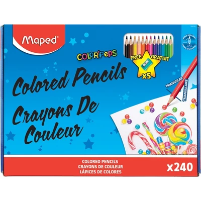 Maped Color'Peps Triangular Colored Pencils, School Pack Of 240 1 Maped Color'Peps Triangular Colored Pencils, School Pack Of 240