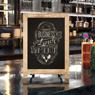 Emma And Oliver Rustic Vintage Tabletop Or Wall Hanging Chalkboard With Magnetic Surface And Folding Legs 1 Emma And Oliver Rustic Vintage Tabletop Or Wall Hanging Chalkboard With Magnetic Surface And Folding Legs