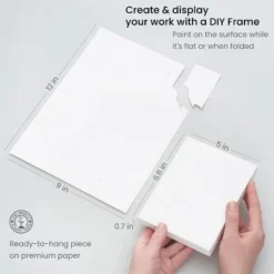 Arteza DIY Foldable 5x6.6" Canvas Frame, Watercolor - 20 Sheets