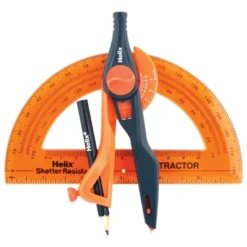 Helix Plastic Locking Compass & Protractor Set, 5 Sets -Office Supplies GUEST 8d5a4025 114a 4389 93b1 f8091f3f49eb